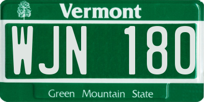 VT license plate WJN180