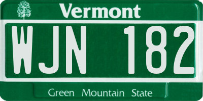 VT license plate WJN182