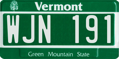 VT license plate WJN191