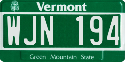 VT license plate WJN194