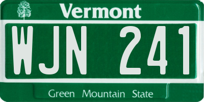 VT license plate WJN241