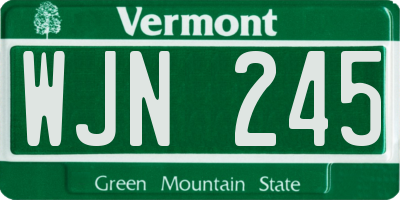 VT license plate WJN245
