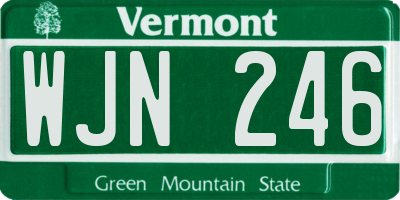 VT license plate WJN246