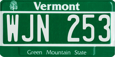VT license plate WJN253