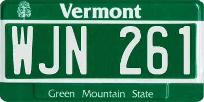 VT license plate WJN261