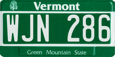 VT license plate WJN286