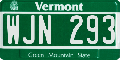 VT license plate WJN293