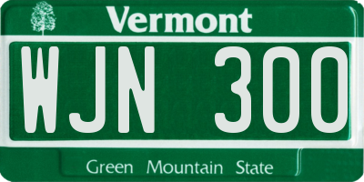 VT license plate WJN300
