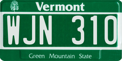 VT license plate WJN310