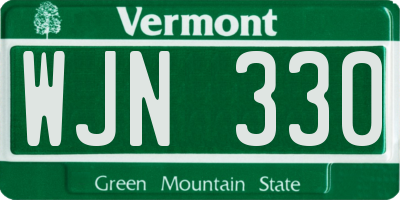 VT license plate WJN330