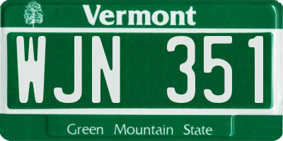 VT license plate WJN351