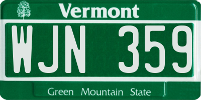 VT license plate WJN359