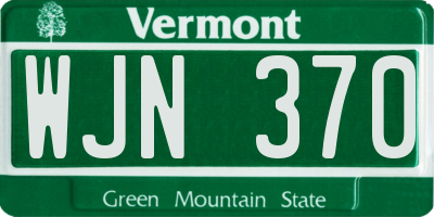 VT license plate WJN370