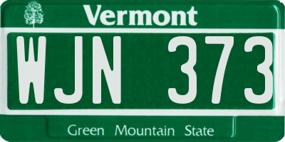VT license plate WJN373