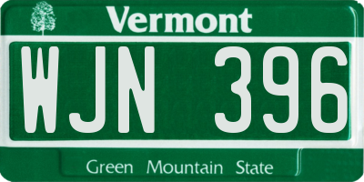 VT license plate WJN396