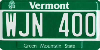 VT license plate WJN400