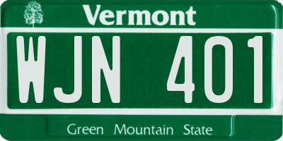 VT license plate WJN401