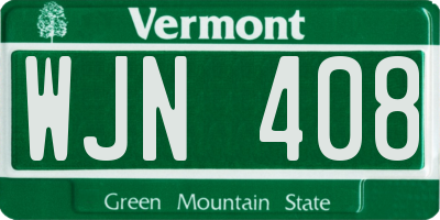 VT license plate WJN408