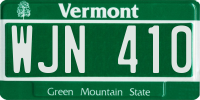 VT license plate WJN410