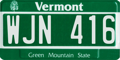 VT license plate WJN416