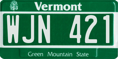 VT license plate WJN421