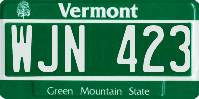 VT license plate WJN423