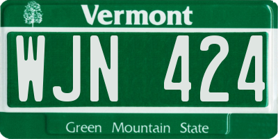 VT license plate WJN424