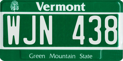 VT license plate WJN438