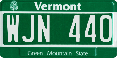 VT license plate WJN440