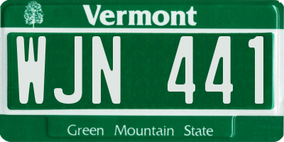 VT license plate WJN441
