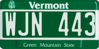 VT license plate WJN443