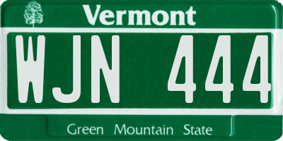 VT license plate WJN444