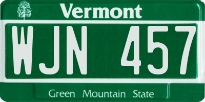VT license plate WJN457