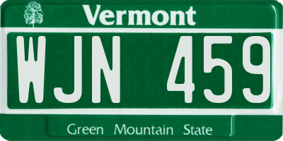 VT license plate WJN459
