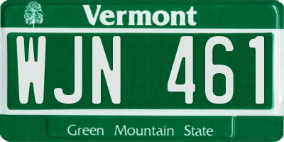 VT license plate WJN461