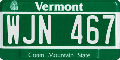 VT license plate WJN467