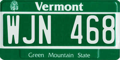 VT license plate WJN468