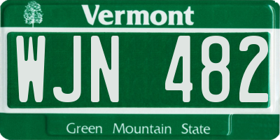 VT license plate WJN482