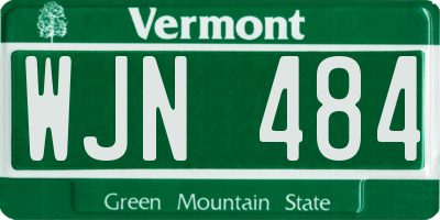 VT license plate WJN484