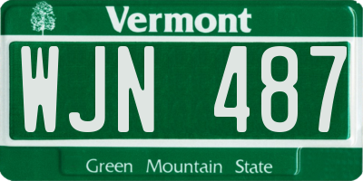 VT license plate WJN487
