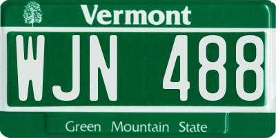 VT license plate WJN488