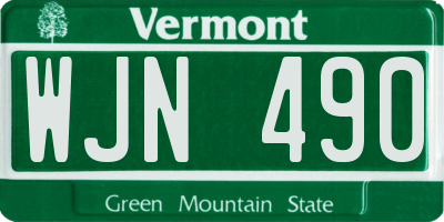 VT license plate WJN490