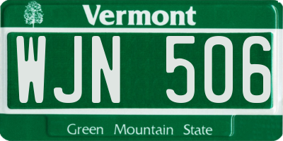 VT license plate WJN506