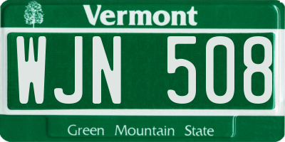 VT license plate WJN508
