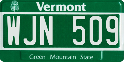 VT license plate WJN509