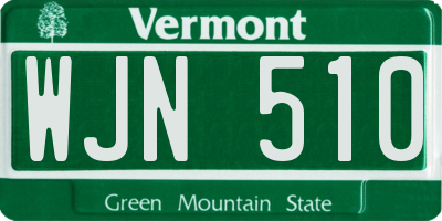 VT license plate WJN510