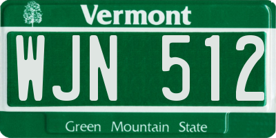 VT license plate WJN512