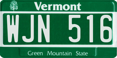 VT license plate WJN516