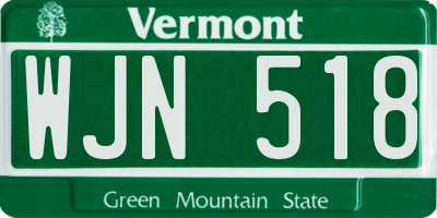 VT license plate WJN518
