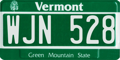 VT license plate WJN528